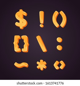 Question mark modern gold punctuation sign icon sticker. set of color paper alphabet punctuation mark in 3d style