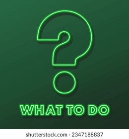 question mark neon sign, modern glowing banner design, colorful modern design trends on black background. Vector illustration.