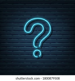 Question Mark Neon Sign Vector Elements