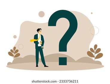 Question mark, obtaining information of interest. Problem and solution concept metaphor. FAQ help. Decision of information task, ask questions and receive answers.