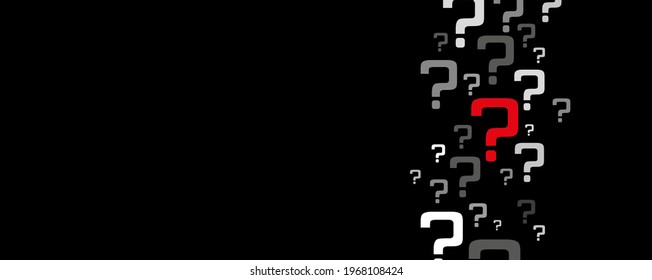 question mark on black background