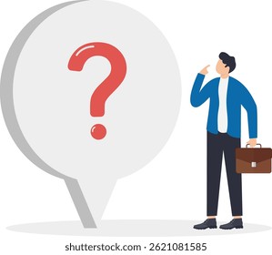 question mark on a blue background, people silhouettes, 

