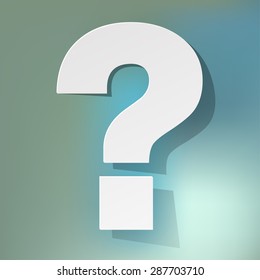 question mark on a blue bokeh background