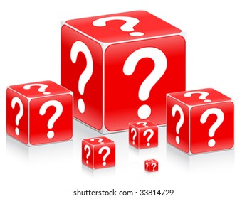 Question mark on boxes vector illustration
