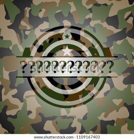  Question Mark on camouflaged texture