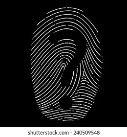question mark on a fingerprint
