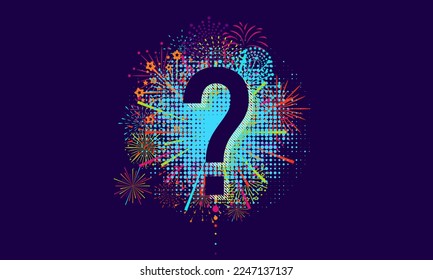 Question mark on Firework background  vector design
