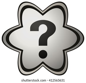 Question Mark on a Flower Star Shape Icon, Vector Illustration. 