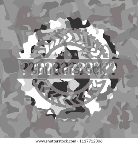 Question Mark on grey camo pattern