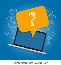 Question Mark On Laptop Survey Frequently Asked Questions Technical Support 