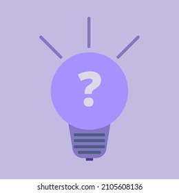 Question mark on light bulb icon vector
