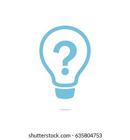 Question mark on light bulb icon vector
