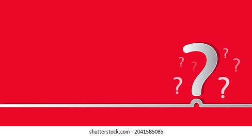 question mark on red background. with copy space. for your design. vector illustration