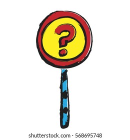 question mark on traffic sign, vector illustration 
