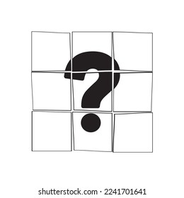 question mark on white background