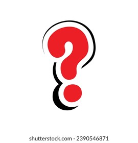 question mark on white background