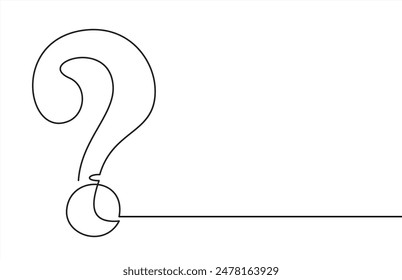 question mark on white one line