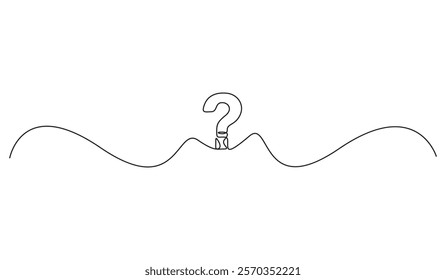 Question mark one continuous line drawing vector illustration