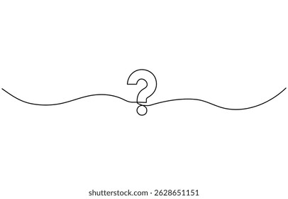 Fragezeichen eine Linie Kunst, handgezeichnet Fragezeichen, Idee kontinuierliche Kontur. Fragen Sie das FAQ-Konzept ab und finden Sie eine Antwort.  Quest, Quizkonzept. Vektorgrafik.