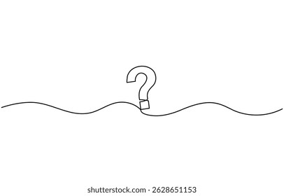 Fragezeichen eine Linie Kunst, handgezeichnet Fragezeichen, Idee kontinuierliche Kontur. Fragen Sie das FAQ-Konzept ab und finden Sie eine Antwort.  Quest, Quizkonzept. Vektorgrafik.
