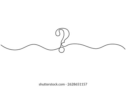 Fragezeichen eine Linie Kunst, handgezeichnet Fragezeichen, Idee kontinuierliche Kontur. Fragen Sie das FAQ-Konzept ab und finden Sie eine Antwort.  Quest, Quizkonzept. Vektorgrafik.