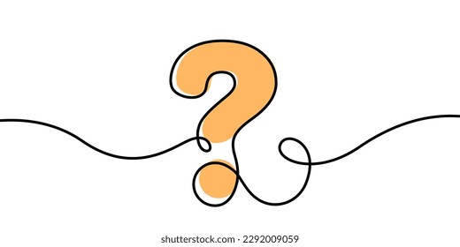 Question mark one line style. Choosing decision concept illustration