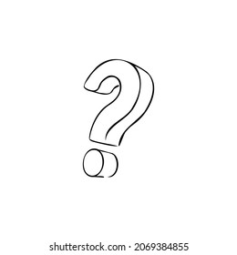 question mark one line vector illustration art hand draw .