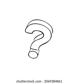question mark one line vector illustration art hand draw .