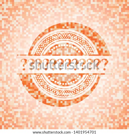 Question Mark orange mosaic emblem with background