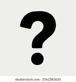 Question Mark Outline Glyph Flat Filled Colour
