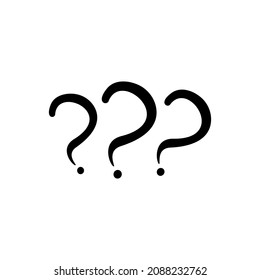 Question mark in painting style for presentation icon project