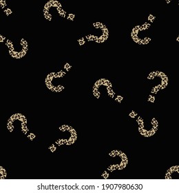 

Question mark pattern black leopard spots background trendy print