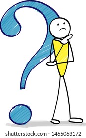 Question mark and people - Hand drawn
