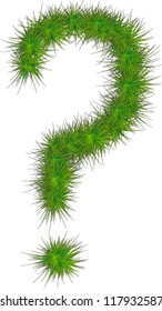 Question mark from pine branches. Vector illustration