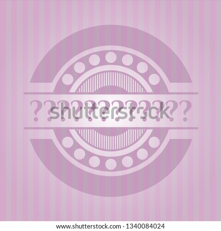 Question Mark pink emblem