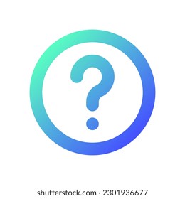 Question mark pixel perfect gradient linear ui icon. Identify unknown device. Support page. Fix problem. Line color user interface symbol. Modern style pictogram. Vector isolated outline illustration