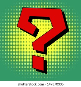 Question mark in pop art style