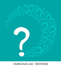 Question mark poster. Mint background. Vector Illustration