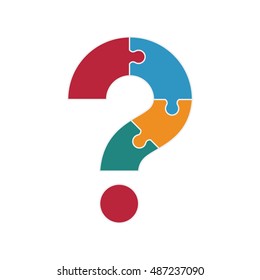 Question mark from puzzle. Isolated vector illustration on white background.