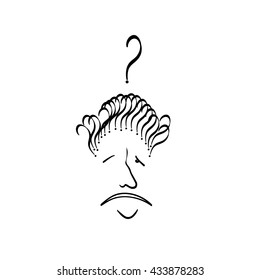 Question mark. Questions man misunderstanding 