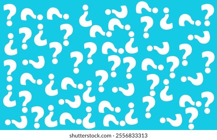 question mark random pattern background (white and blue)