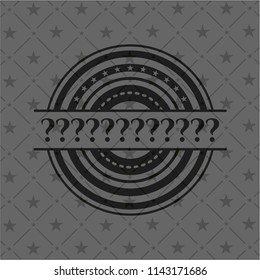 Question Mark realistic black emblem