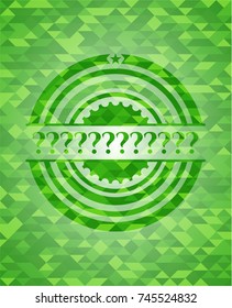 Question Mark realistic green mosaic emblem