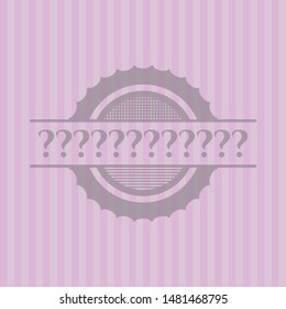 Question Mark realistic pink emblem. Vector Illustration. Detailed.