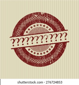Question mark red rubber stamp