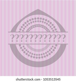  Question Mark retro style pink emblem