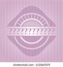 Question Mark retro style pink emblem