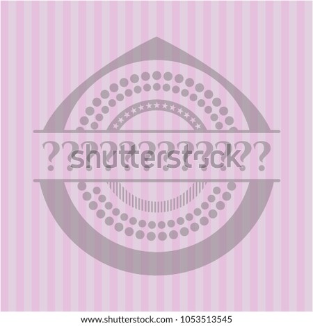  Question Mark retro style pink emblem