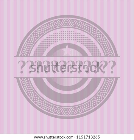 Question Mark retro style pink emblem
