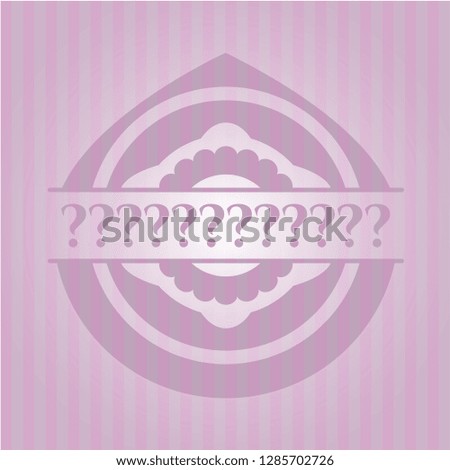Question Mark retro style pink emblem